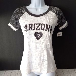 Arizona Semi Sheer Glitter Baseball Tee